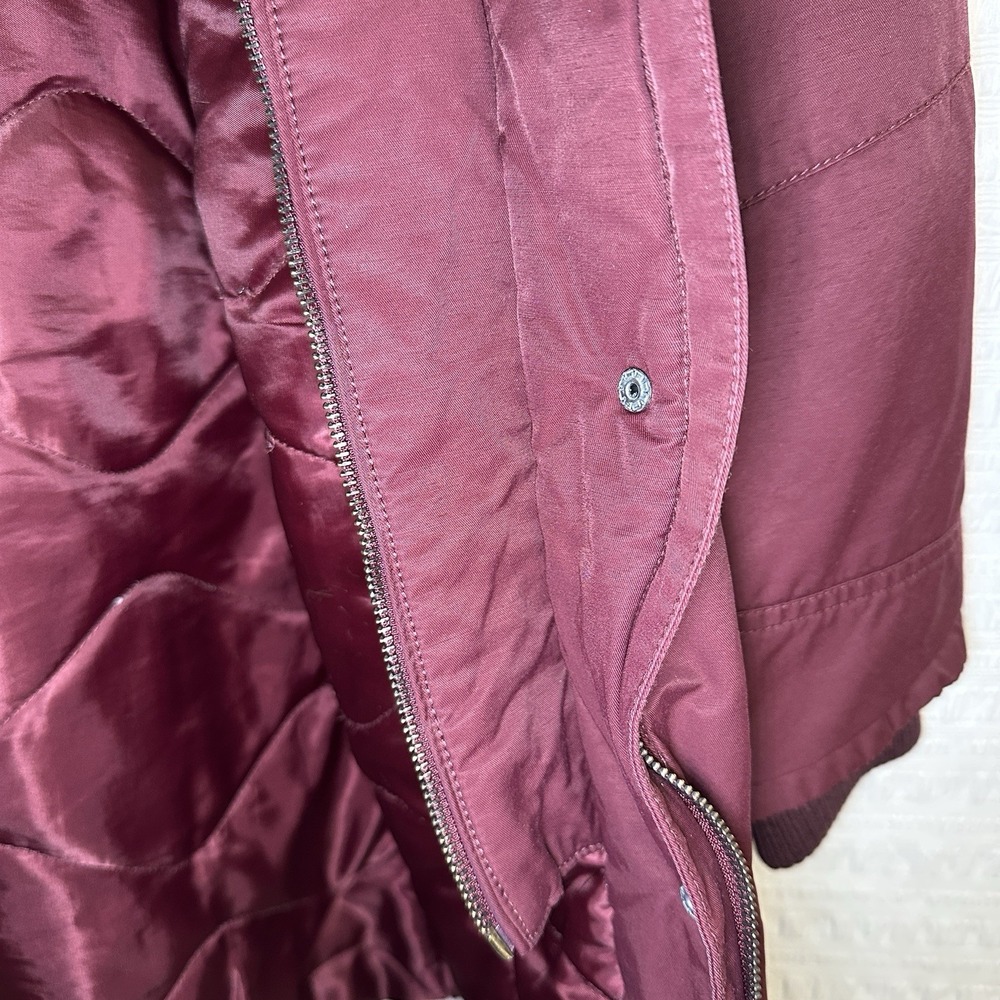 1 Madison Expedition Faux Fur Hooded Parka Coat Burgundy Women's Size L - Picture 11 of 15